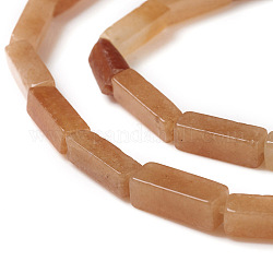 Natural Red Aventurine Beads Strands, Cuboid, 13~14x4~4.5x4~4.5mm, Hole: 1.2mm, about 24pcs/strand, 15.5 inch(39.5cm)