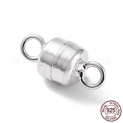 925 серебряная магнитная застежка с родиевым покрытием, колонка, платина, 10.5x5x5 мм, отверстие : 1.8 мм