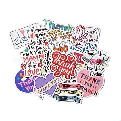 Cartoon Thank You Theme Paper Stickers Set, Waterproof Adhesive Label Stickers, for Water Bottles, Laptop, Luggage, Cup, Computer, Mobile Phone, Skateboard, Guitar Stickers Decor, Mixed Color, 3.8~6.6x4~6.6x0.02cm, 50pcs/bag