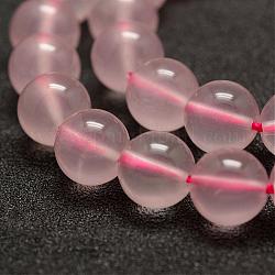 Природного розового кварца нитей бисера, круглые, 4 мм, отверстие : 0.8 мм, около 95 шт / нитка, 15.5 дюйм (39 см)