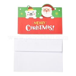 クリスマスのテーマのグリーティングカード  白い空白の封筒で  クリスマスギフトカード  カラフル  サンタクロース模様  100x140x0.3mm