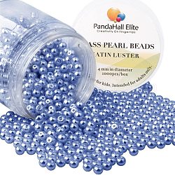 Pandahall elite 4mm circa 1000 pezzi assortimento di perle rotonde di perle di vetro minuscole per kit di scatole per gioielli viola navy