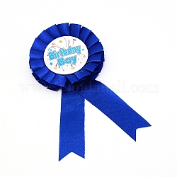 Pernos de la insignia de la hojalata del cumpleaños del poliéster, regalos para decoraciones de fiesta de cumpleaños, azul oscuro, 15x7.4x1.35 cm
