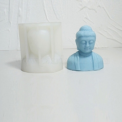 Moules en silicone pour bougie de Bouddha, pour la fabrication de bougies parfumées, blanc, 8.5x5.3x10 cm
