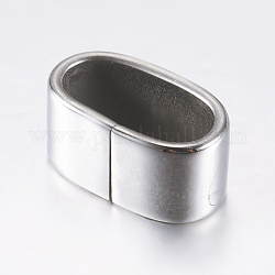 304 fascini dello scorrevole in acciaio inox, ovale, colore acciaio inossidabile, 14.5x7.5x8.5mm, Foro: 6x12 mm