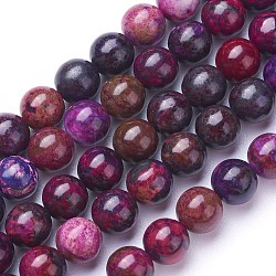 Natural Quartz Beads Strands, Dyed, Round, 8mm, Hole: 0.6mm, about 47pcs/strand, 15.2 inch(38.5cm)