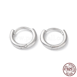 925 orecchini a cerchio in argento sterling rodiato, anello rotondo, Vero platino placcato, 12x2mm