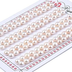 Perle di perle d'acqua dolce coltivate naturali semiforate, mezzo tondo, colore conchiglia, 5~6x4~4.5mm, Foro: 1 mm