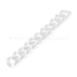 Handmade Transparent Acrylic Curb Chains, Twisted Chain, Textured, AB Color Plated, Clear AB, Link: 29.5x24.5x6mm, about 39.37 inch(1m)/strand