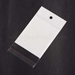 Sacs de cellophane rectangle, blanc, 12x6.1 cm, épaisseur unilatérale: 0.1 mm, mesure intérieure: 7.2x6.1 cm, Trou: 6mm