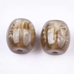 Perles en résine, pierre d'imitation, ovale, Pérou, 17~17.5x16mm, Trou: 3mm