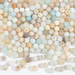 Nbeads 4 brins brins de perles d'amazonite fleur naturelle, mat, ronde, 6mm, Trou: 1mm, Environ 56~59 pcs/chapelet, 15 pouce (38 cm)