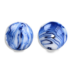 Resin Beads, Imitation Gemstone, Round, Medium Blue, 19mm, Hole: 2~2.4mm