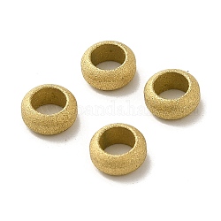 304 Edelstahl europäische Korne, Großloch perlen, strukturiert, Rondell, golden, 8x4 mm, Bohrung: 4.8 mm