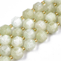 Hebras de perlas de dolomita natural, facetados, teñido, redondo, mielada, 10.5x9.5mm, agujero: 1.2 mm, aproximamente 31 pcs / cadena, 15.04 pulgada ~ 15.35 pulgadas (38.2 cm ~ 39 cm)