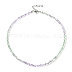 Bling-Glas-Halskette mit runden Perlen für Damen, Flieder, 16.93 Zoll (43 cm)
