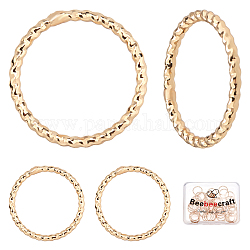 Beebeecraft 50Pcs/Box Twisted Open Jump Rings 18K Gold Plated Jump Rings Connectors 12mm O Rings for DIY Earring Bracelet Necklace