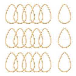 Smooth Surface Alloy Linking Rings, Metal Connector for DIY Jewelry Making, teardrop, Matte Gold Color, 33.5x21x1.5mm
