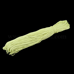 Fluoreszierender Nylonfaden, Perlenschnur aus Nylonschnurschmuck für die Herstellung von individuell gewebtem Schmuck, chinesische knotenkordel, Champagnergelb, 4 mm, ca. 109.36 Yard (100m)/Bündel