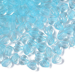 Perline acrilico trasparente, cuore, cielo blu, 8x8.5x5.5mm, Foro: 2.5 mm, circa 2030pcs/500g