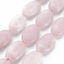 Chapelets de perles en quartz rose naturel, ovale, 29x18x6.5~8.5mm, Trou: 1.2mm, Environ 14 pcs/chapelet, 15.94 pouce (40.5 cm)