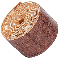 Ткань из искусственной кожи с рисунком аллигатора, для пошива обуви сумки лоскутное diy craft аппликации, кокосового коричневый, 3.75x0.1 см, 2 м / рулон