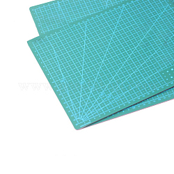 Tapis de coupe de PVC, avec échelle, pour le travail manuel fin de bureau en cuir artisanat couture bricolage planche à découper, vert de mer clair, 90x60 cm