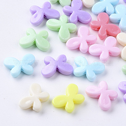 Непрозрачные полистирольные пластиковые шарики, бабочка, разноцветные, 12.5x17.5x4.5 мм, отверстие : 1.8 мм, Около 100 шт / 50 г