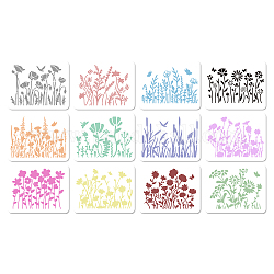 12 stücke 12 stile haustier kunststoff aushöhlen zeichnung malschablonen vorlagen, Blume, 200x150 mm, 1pc / style