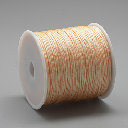 Hilo de nylon, cuerda de anudar chino, peachpuff, 0.8mm, alrededor de 109.36 yarda (100 m) / rollo