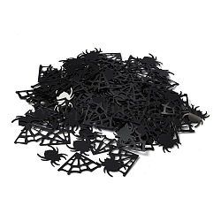 Coriandoli di plastica da tavolo, per le decorazioni della festa di halloween, ragnatela e ragno, nero, 15.4x13.4x0.24mm, 16.5x24.5x0.33mm