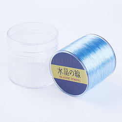 Японский плоский эластичный хрустальный шнур, эластичная нить для бисера, для изготовления эластичного браслета, Небесно-голубой, 0.8 мм, 300 ярдов / рулон, 900 фут / рулон