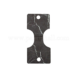 紙のネックレスのディスプレイカード  大理石模様の長方形  ブラック  8.8x4cm