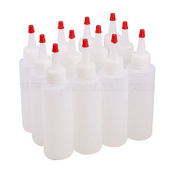 Bouteilles de colle en plastique pandahall elite, bouchon de bouteille, blanc, 4.1x16.3 cm, capacité: 120 ml, 12 pièces / kit