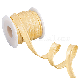 FINGERINSPIRE 10.9 Yards/10m Satin Piping Trim with Cotton Core 12mm Single Fold Bias Tape Yellow Maxi Piping Bias Tape, Smooth Polyester Piping Trim Maxi Piping Trim for Sewing Trimming Upholstery