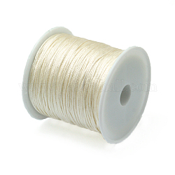 Cavo di filo di nylon, materiale fai da te per la produzione di gioielli, bianco crema, 0.8mm, circa 38.27 iarde (35 m)/rotolo