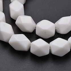 Porcelain Rectangle Bead Strands, Faceted, 16x12x12mm, Hole: 2mm, about 23pcs/strand, 14.7inch