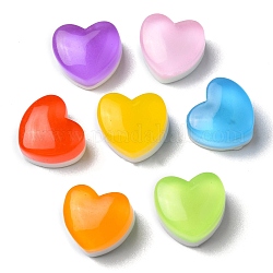 Cabujones de resina translúcida, corazón, color mezclado, 14.7x16.6x10mm