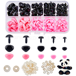 Пластиковые кукольные носики, с шайбами, безопасный нос ремесла, для вязания крючком игрушек и мягких игрушек, розовый жемчуг, 6~12.5x8~17x14~19 мм