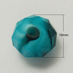Glass Beads, Faceted, Rondelle, Dodger Blue, 7x10x10mm, Hole: 1.5mm