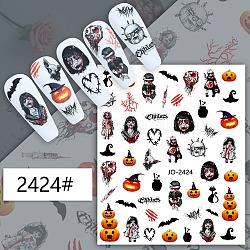 Autocollants nail art sur le thème d'halloween, auto-adhésif, autocollant, pour les décorations d'ongles, colorées, 10.1x7.85 cm