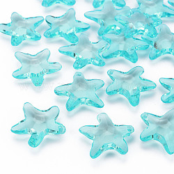 Perles en acrylique transparente, étoiles du nord, bleu clair, 28.5x29.5x7.5mm, Trou: 1.8mm, environ 189 pcs/500 g
