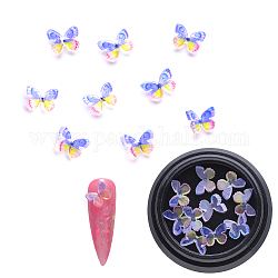 Кабошоны из смолы, ногтей декоративные аксессуары, 3 d бабочка, средний грифельно-синий, 6.5x8x3 мм, Около 10 шт / коробка
