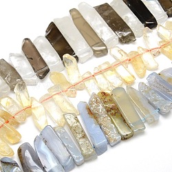 Natural Gemstone Nuggets Bead Strands, 23~41x7~11x8~9mm, Hole: 1mm, about 40pcs/strand, 15.74 inch