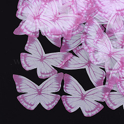 Органза ткань, для поделок ювелирных изделий, бабочка, камелия, 43x55 мм