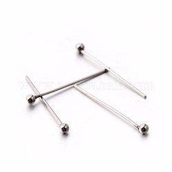 304 Stainless Steel Ball Head pins, Stainless Steel Color, 20x0.6mm