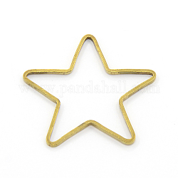 Maglie della catena in ottone, stella, non placcato, nichel libero, 23x24x1mm