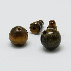 Abalorios budistas ojo de tigre naturales, 3 abalorios gurú agujero, cuentas perforadas en t, grado ab, fornituras de bisutería de buda, vara de oro oscuro, reronda: 10 mm, agujero: 1~2 mm, cap: 8~10x6 mm, agujero: 1~2 mm