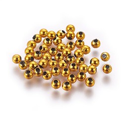 Ccb Kunststoff-Perlen, Runde, golden, 4x3 mm, Bohrung: 1.6 mm, ca. 1000 Stk. / Beutel