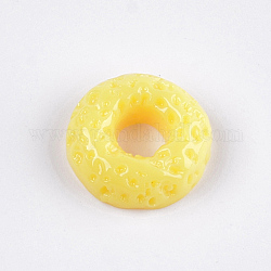 Decoden-Cabochons aus Harz, Donut, Imitation Lebensmittel, Gelb, 16x5.5 mm